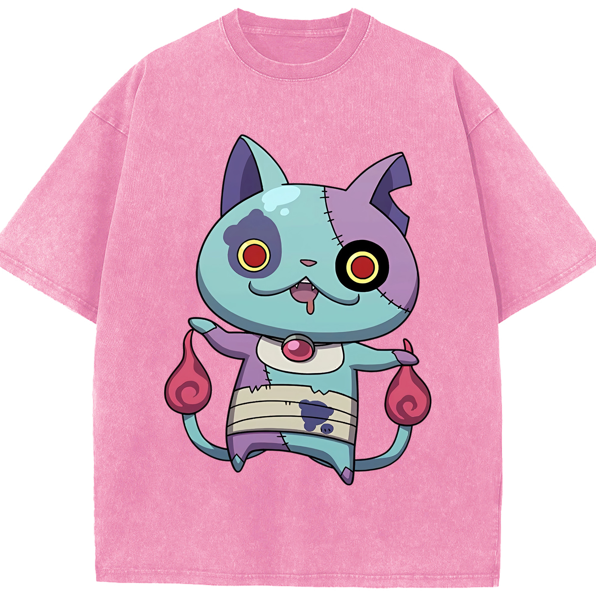 （画像用） 妖怪ウォッチ Yo-kai Watch 綿100% ヴィンテージ風 半袖Tシャツ（フロントプリント）